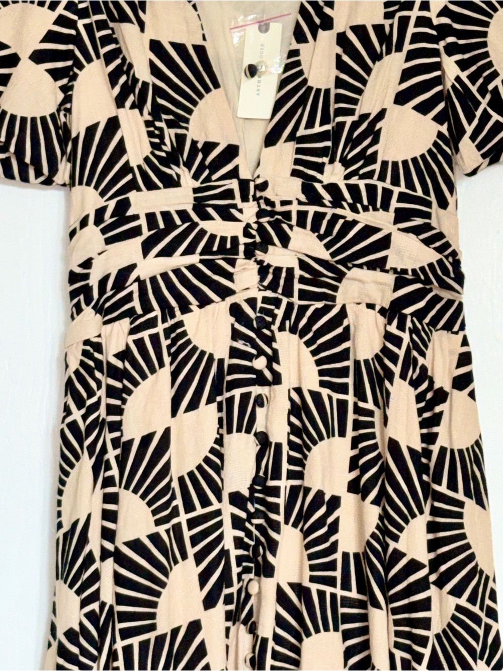 NWT Anthropologie Katerina V-Neck Puff Sleeve Dress Sz: XXS - Picture 7 of 12
